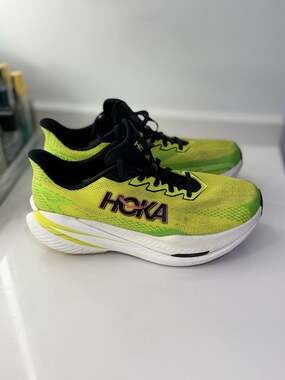 HOKA Men's Mach X 3 Running Shoes Neon Hoka Citrus/Neon Lime Size 9.5